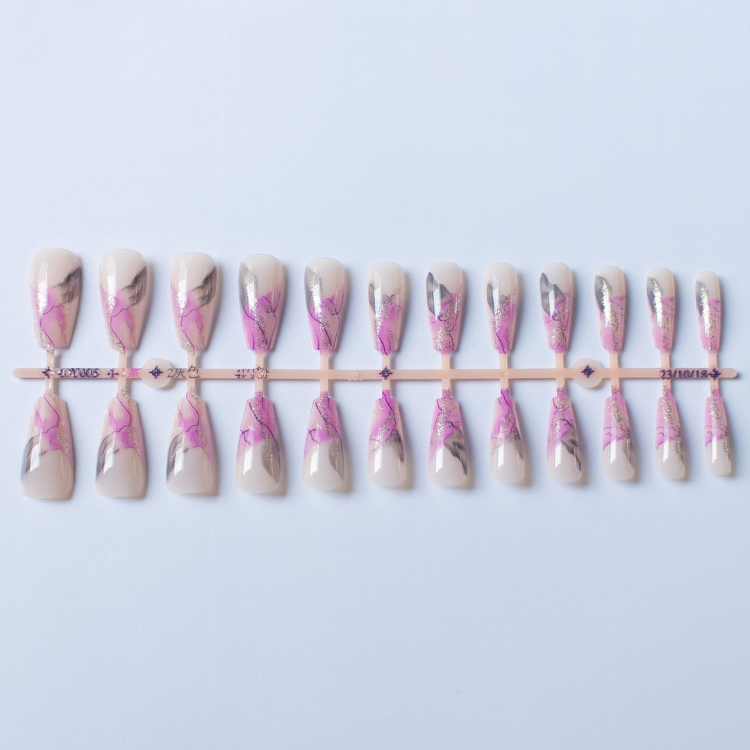Artistic Nail Design Kit with Marble Effect