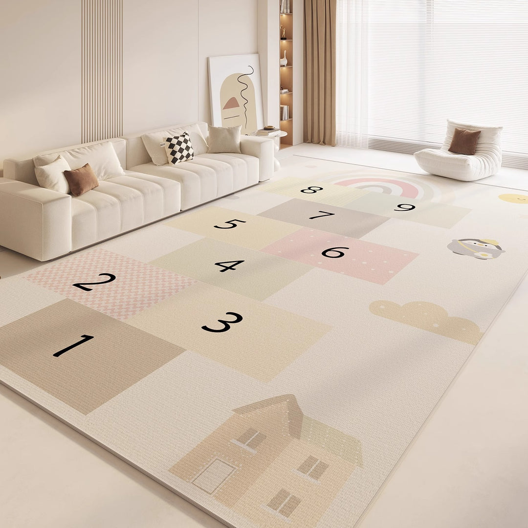 Cartoon-Themed Plush Area Rug for Living Room