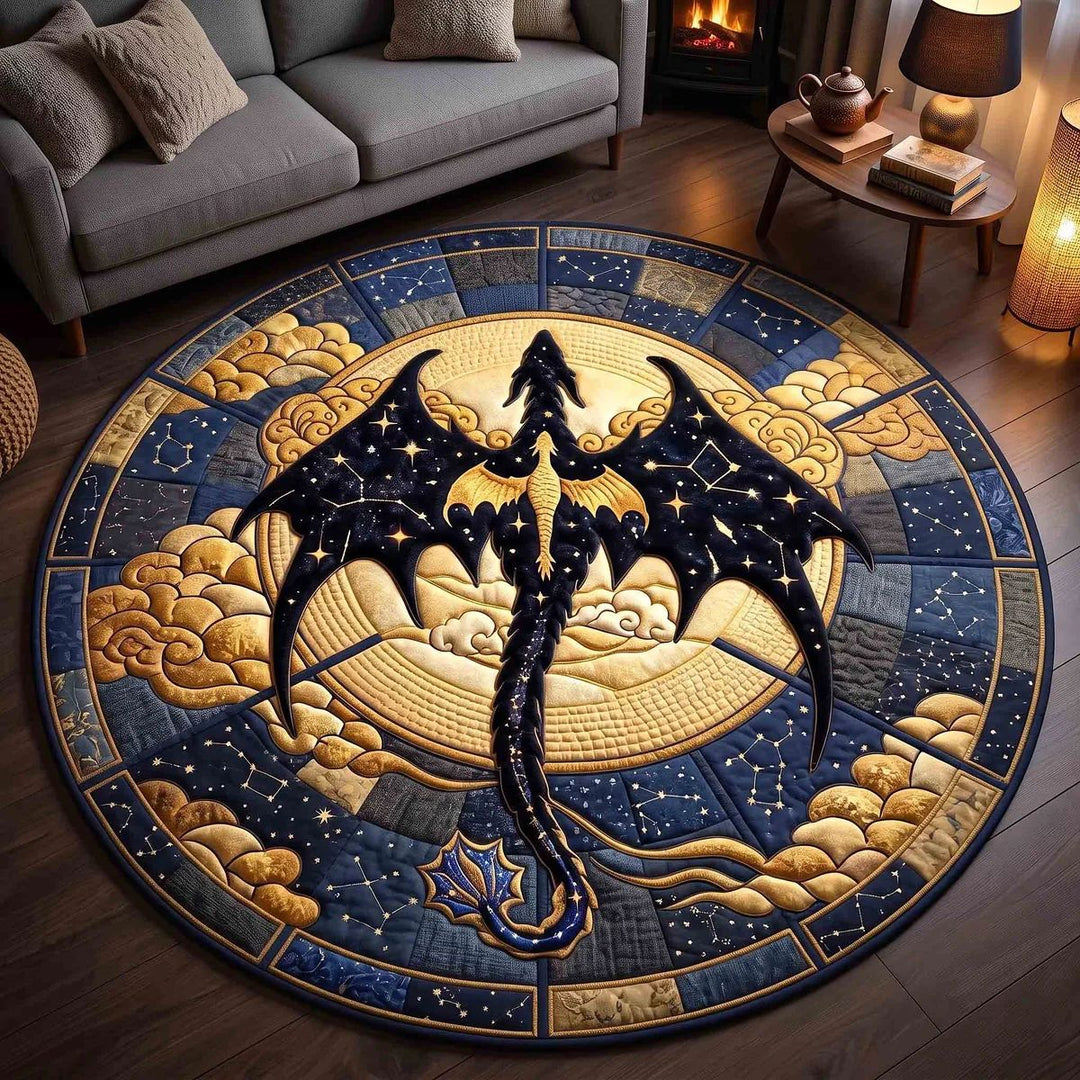 3D Dragon Theme Projection Round Carpet