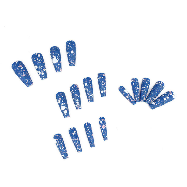 Artistic splatter design artificial nails Kalsten