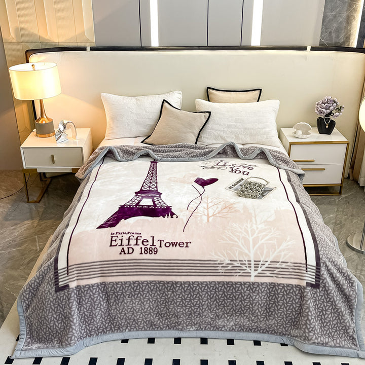 Floral Patterned Fleece Throw Blanket Kalsten