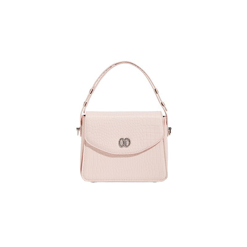 Crocodile-Embossed Structured Handbag