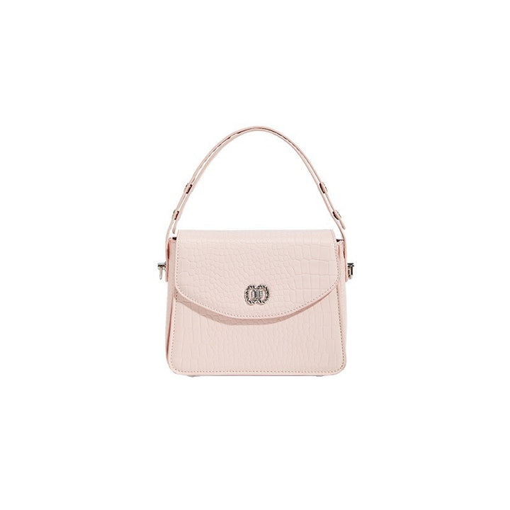 Crocodile-Embossed Structured Handbag