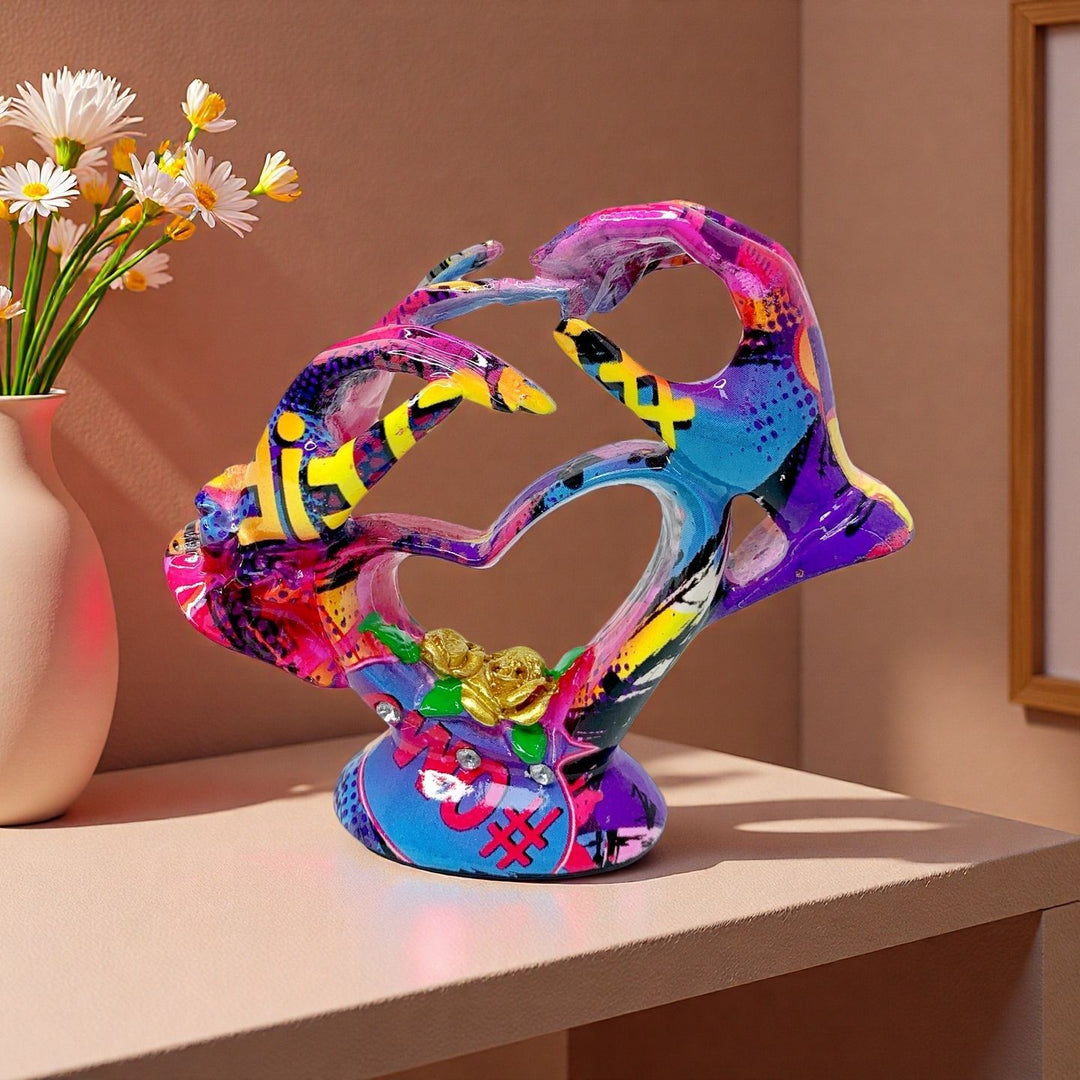 Artistic heart sculpture with intricate painting Kalsten