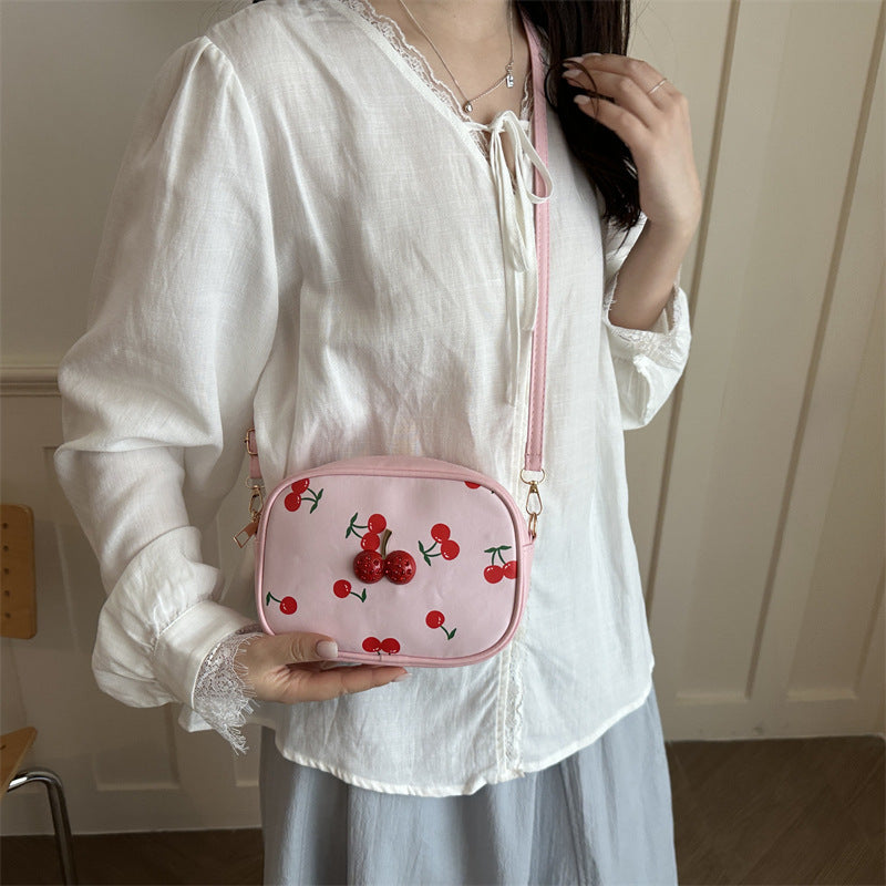 Cute Cherry Print Handbag