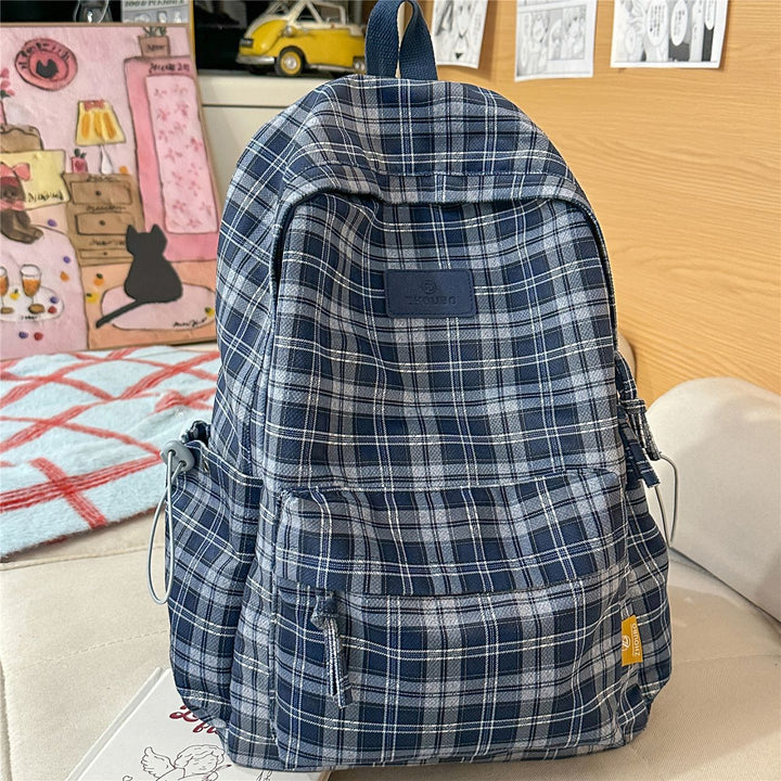 Stylish Plaid Patterned Backpack Kalsten