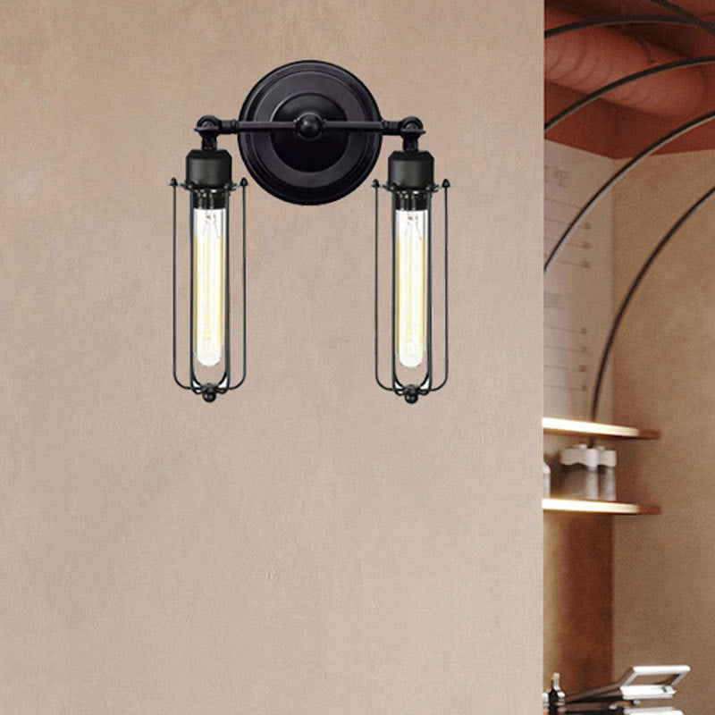 Industrial Style Double-Bulb Wall Light