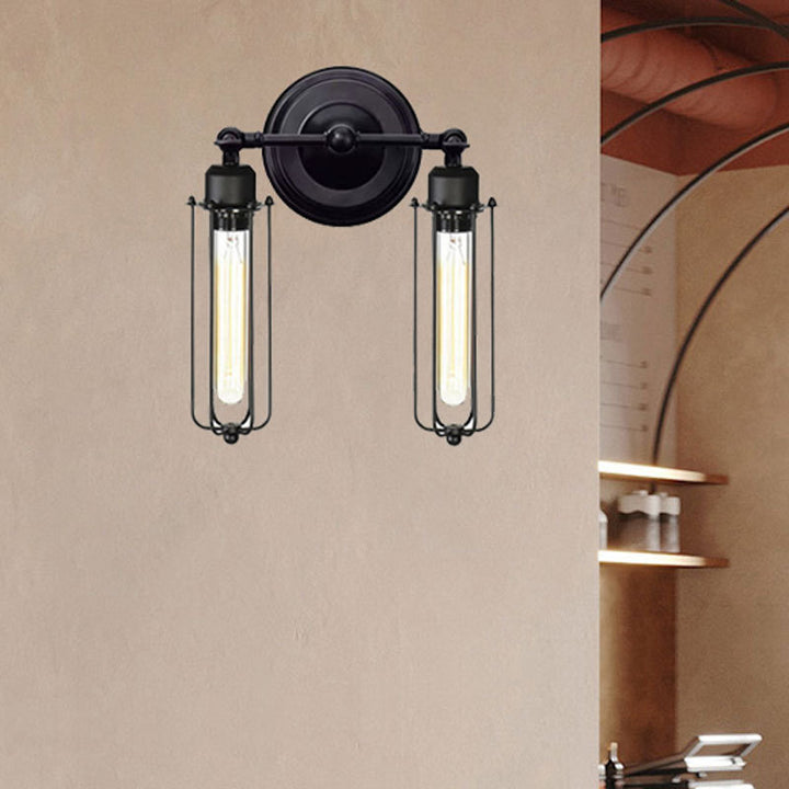 Industrial Style Double-Bulb Wall Light