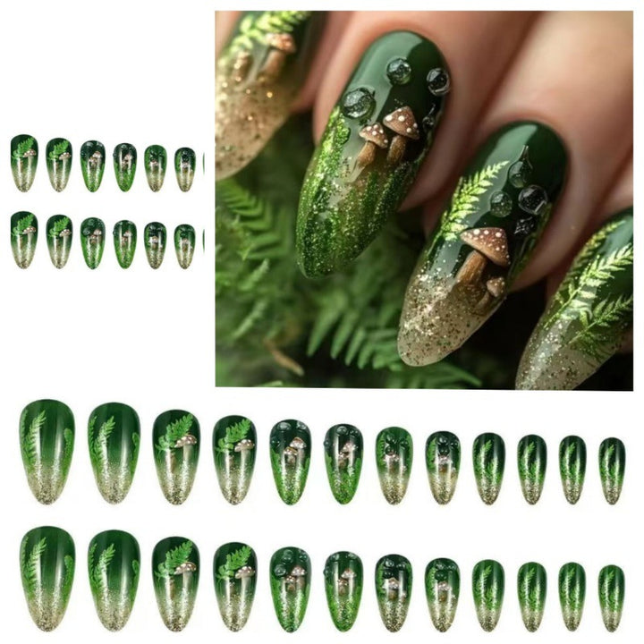 Elegant artificial nails with botanical design Kalsten
