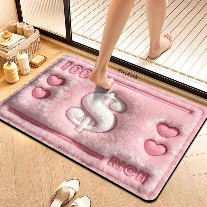 Plush Money-Themed Bath Mat Kalsten