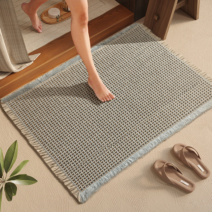 Woven Textured Bathroom Rug