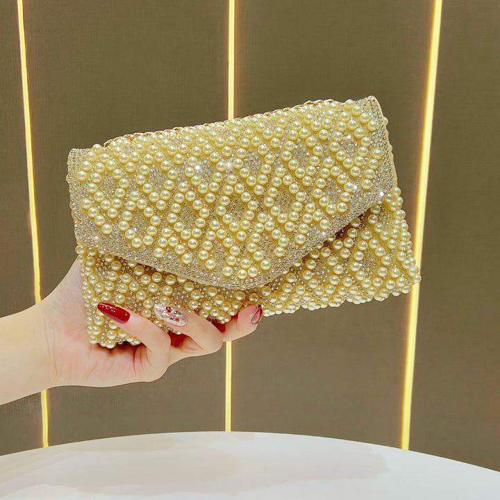 Elegant Pearl Beaded Clutch