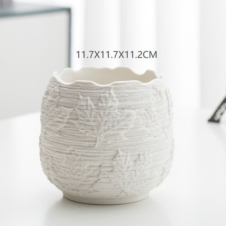 Textured Ceramic Flower Pot Kalsten