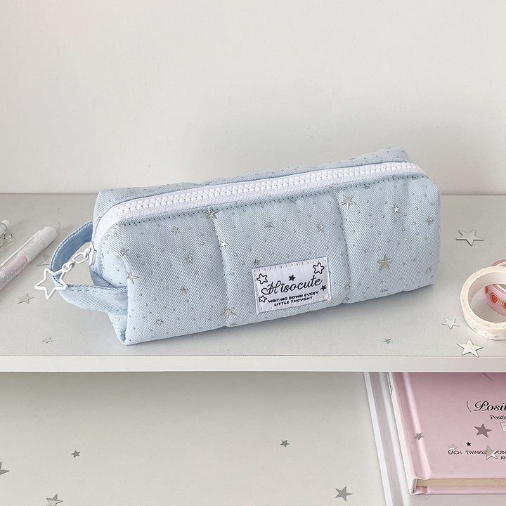 Star Patterned Canvas Pencil Case