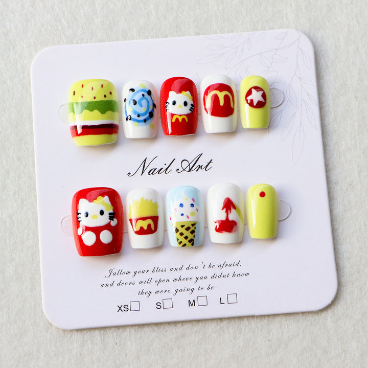 Whimsical Cartoon-Inspired Press-On Nail Set