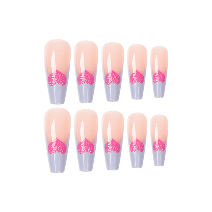 Artful stiletto nails with colorful heart designs Kalsten