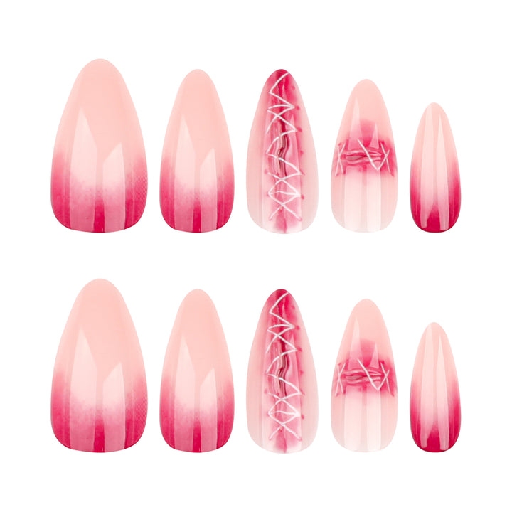 Artful Nail Extensions in Elegant Ombre Style with Art Motif Kalsten