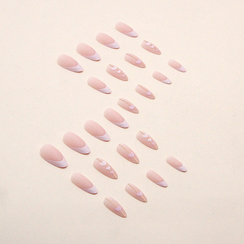 Heart-Embellished Acrylic Nail Extensions Kalsten
