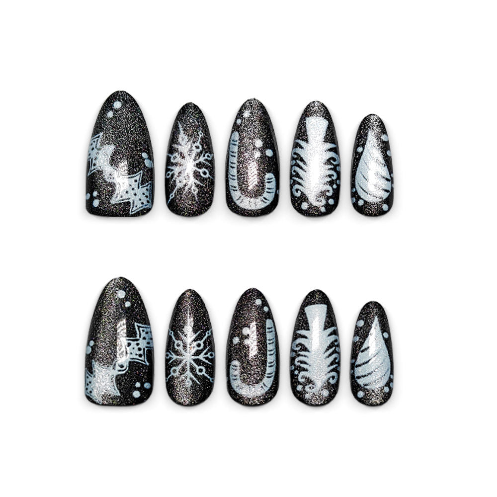 Artificial nails with festive winter design Kalsten