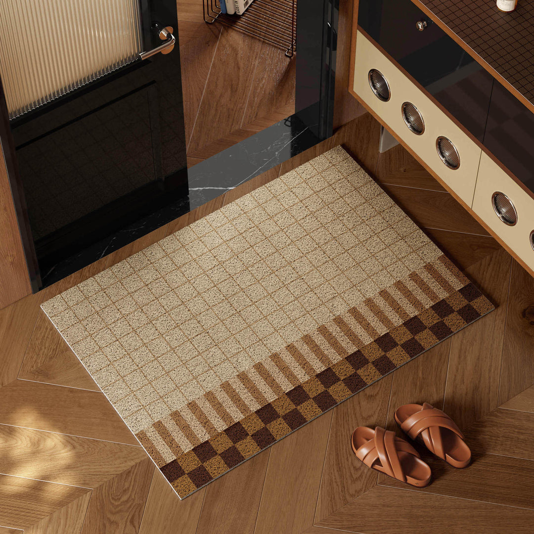 Checkerboard Patterned Entrance Mat