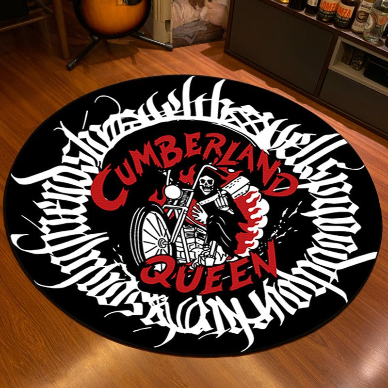 Artistic Skeleton and Spider-Themed Area Rug