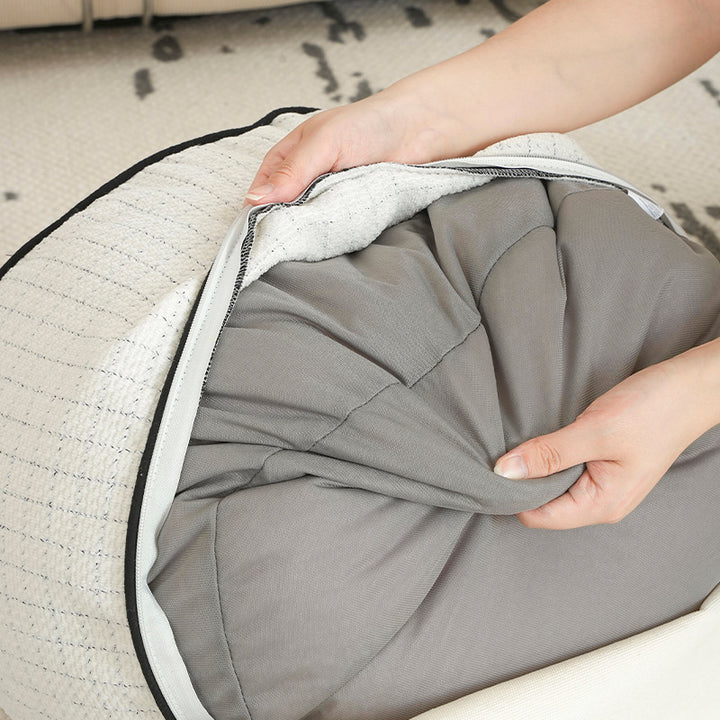Beef meditation seat pouf with EPP bead filling and removable cover