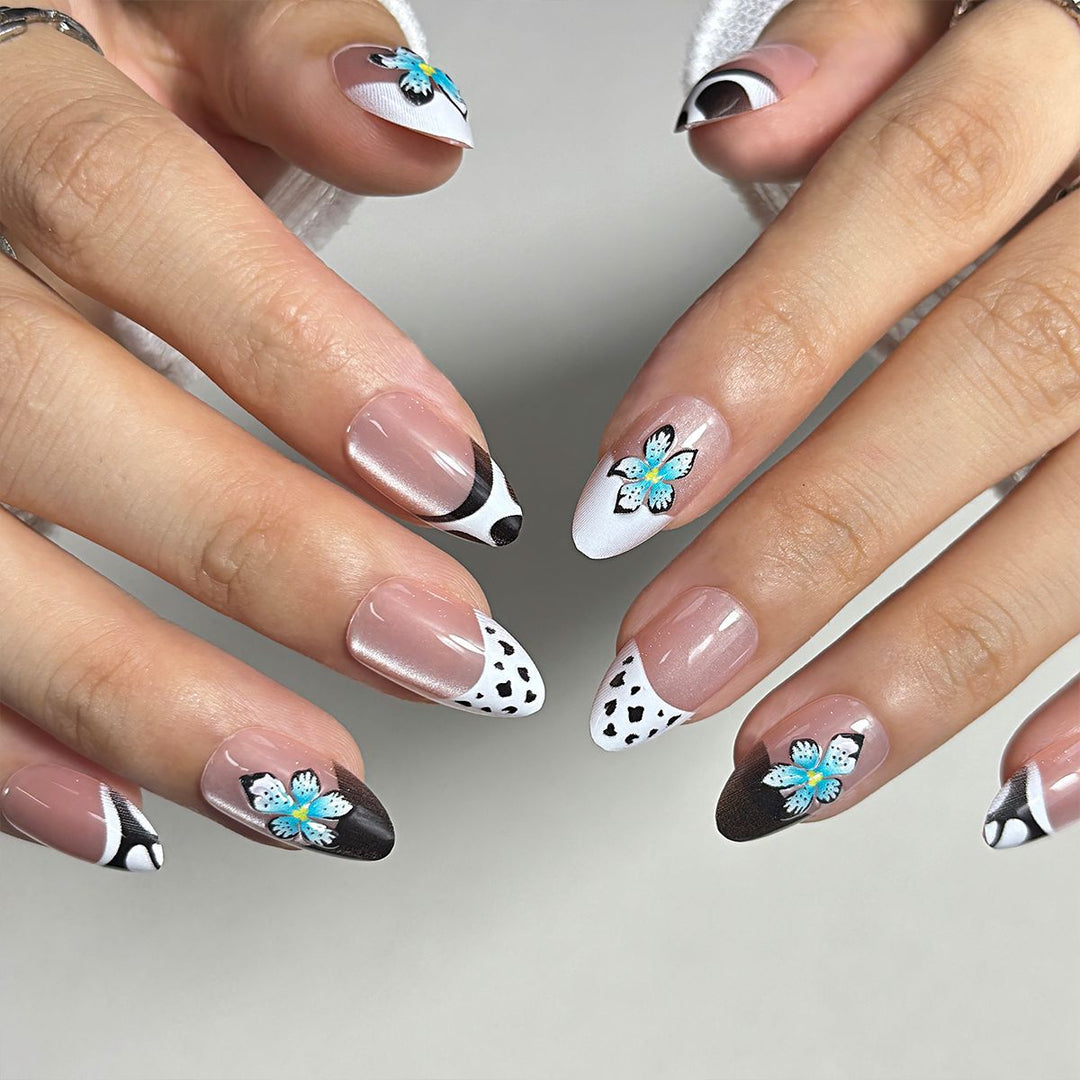 Artistic Floral Press-On Nail Set Kalsten