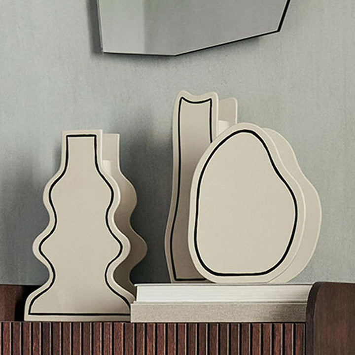 Abstract Curved Ceramic Sculpture