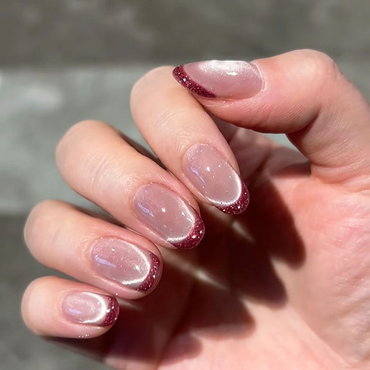 Glittery French Tip Nail Extensions
