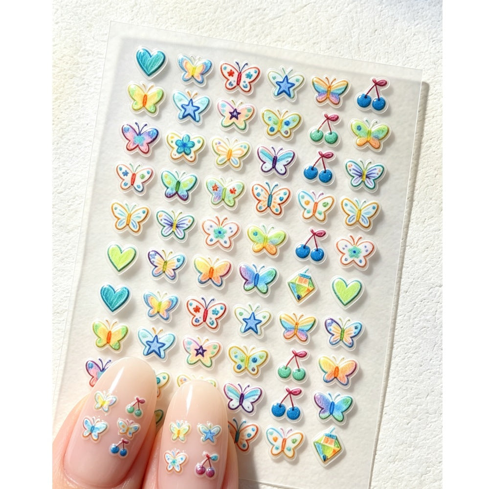 Colorful Butterfly Nail Art Stickers
