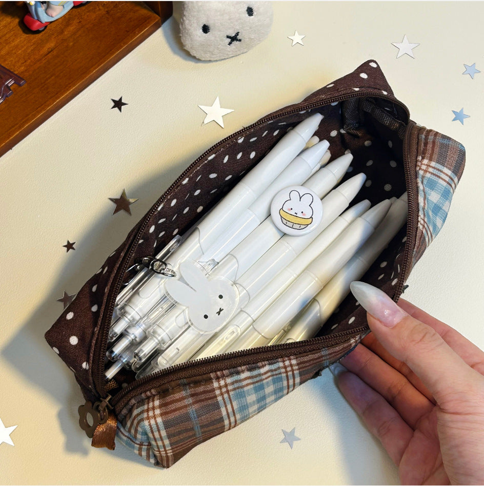 Stylish Plaid Pencil Pouch