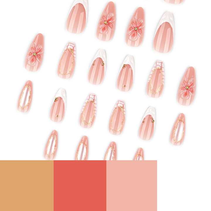Artful nail art with floral and golden accents Kalsten