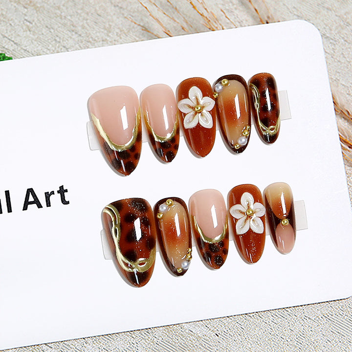 Elegant artificial nails with floral and animal motifs Kalsten