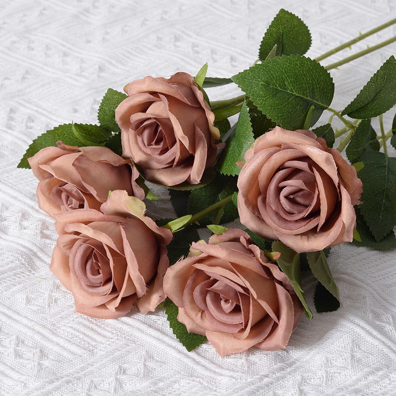 Elegant Silk Black Rose Stem
