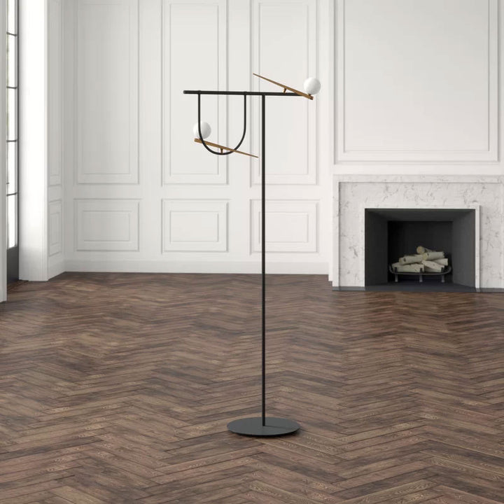 Modern Multifunctional Floor Lamp with Integrated Side Table