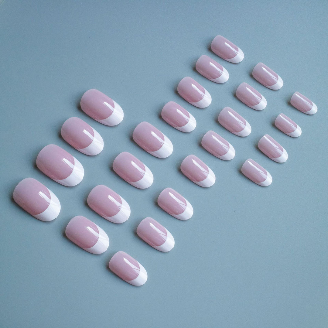 Elegant French Tip Acrylic Nail Art Set