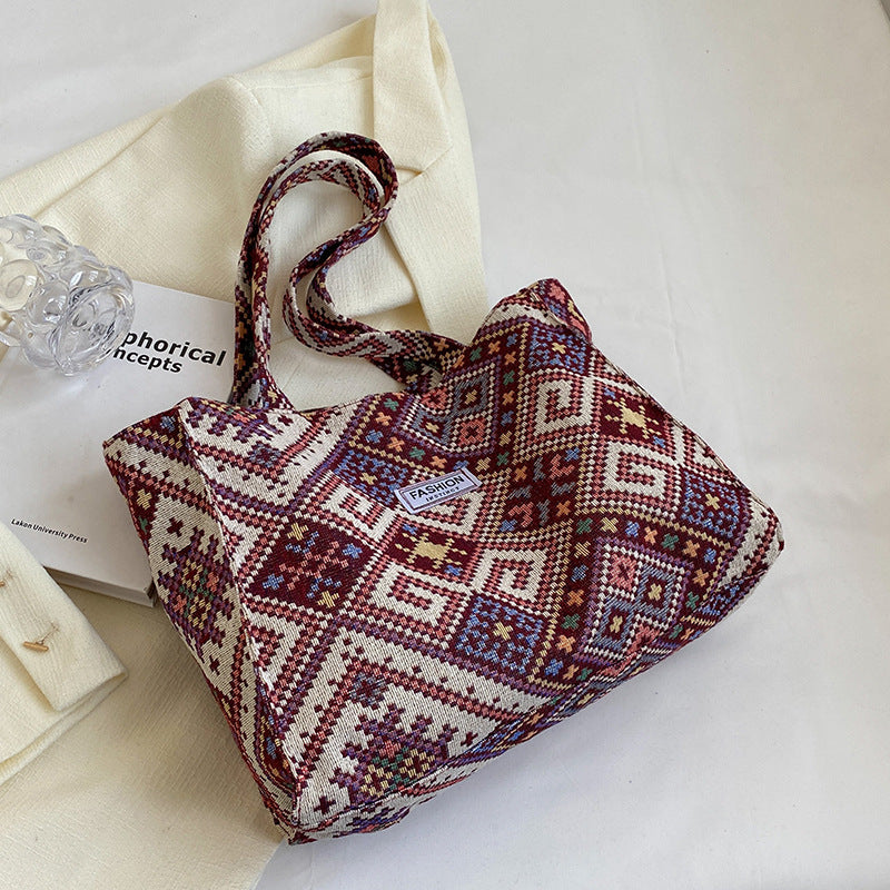 Decorative Patterned Fabric Tote Bag