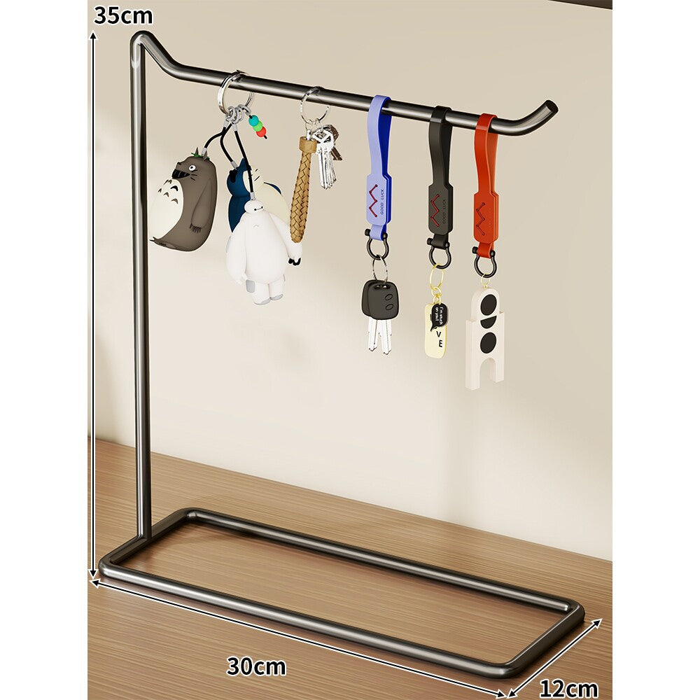Slim Desktop Keychain & Accessories Hanging Stand with Minimal Metal Frame