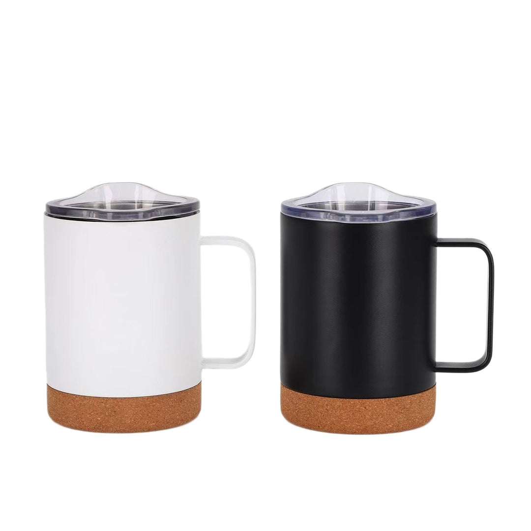 Ladies elegant coffee mug with cork bottom and transparent lid Kalsten