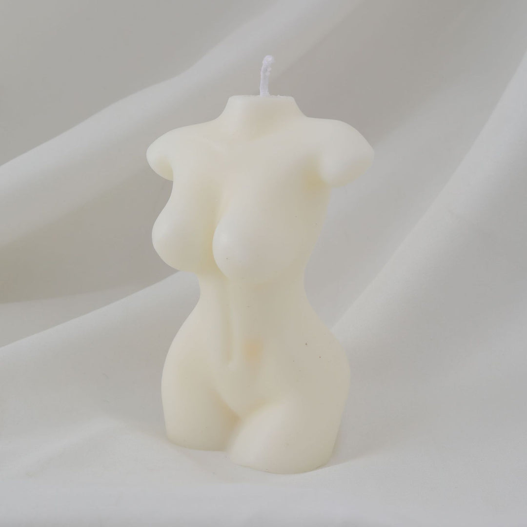 Ribbed Rectangular Pillar Candle with Vertical Fluted Texture