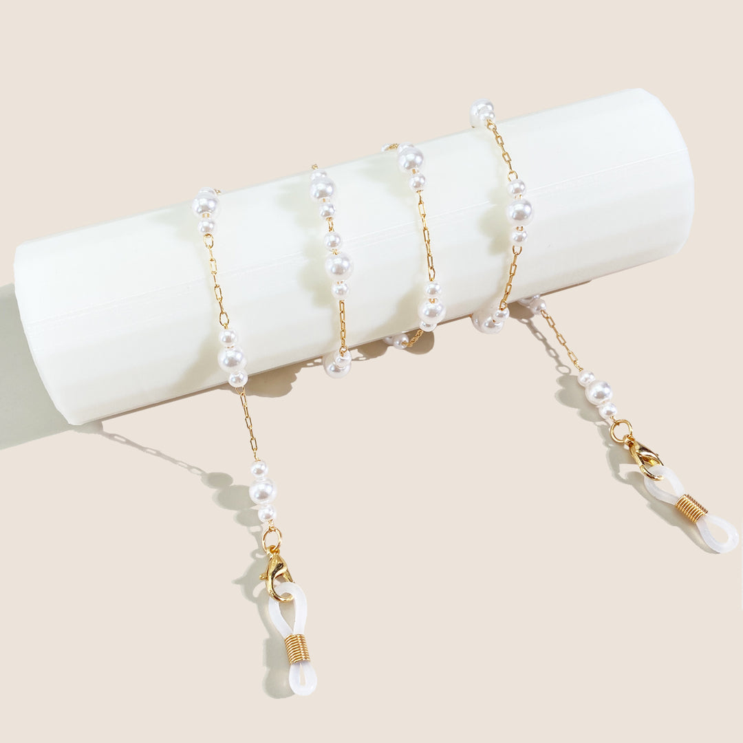 Elegant Pearl-Embellished Eyewear Chain Kalsten