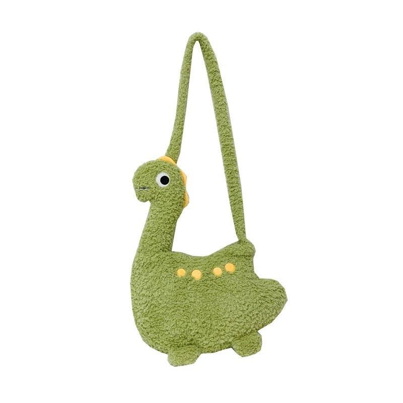 Cute Dinosaur-Themed Plush Crossbody Bag
