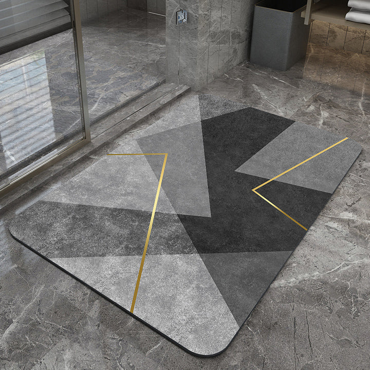 Modern Geometric Bath Mat Kalsten