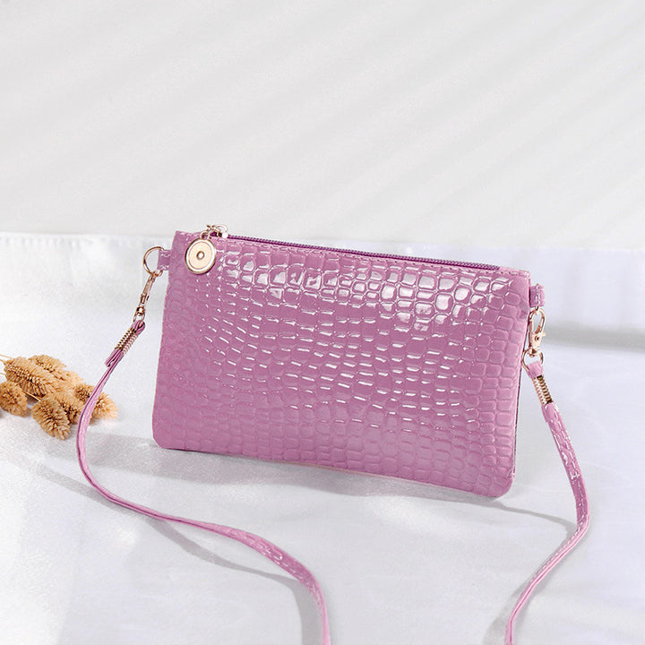 Crocodile Embossed Crossbody Clutch Bag