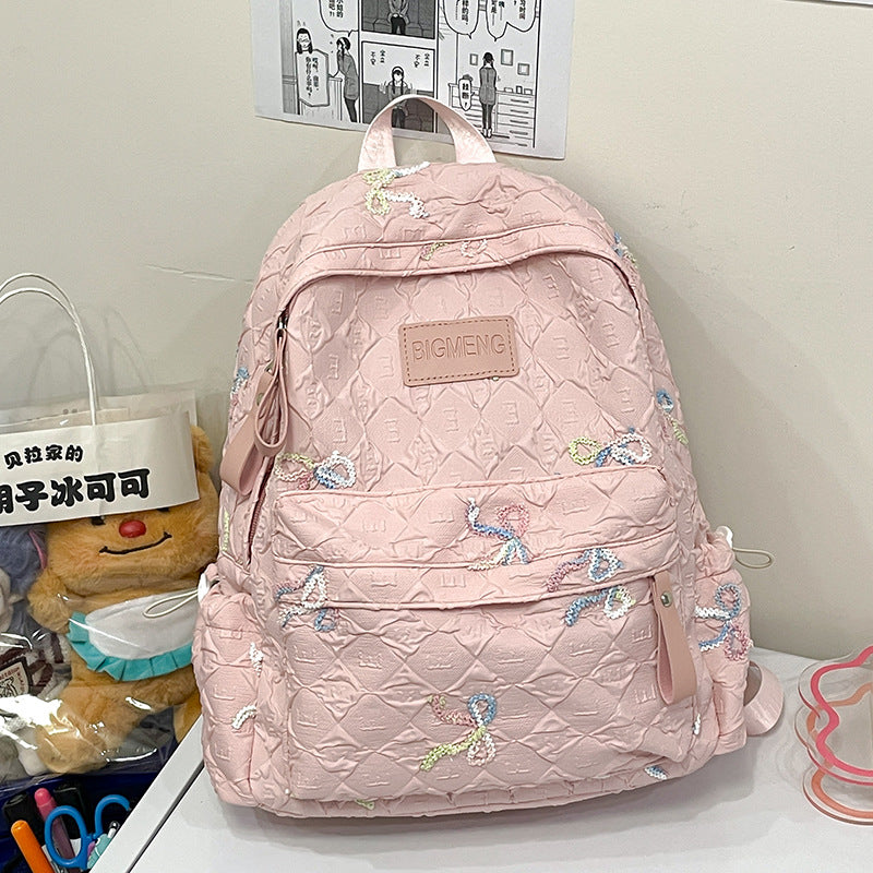 Embroidered Quilted Backpack Kalsten 1791205994
