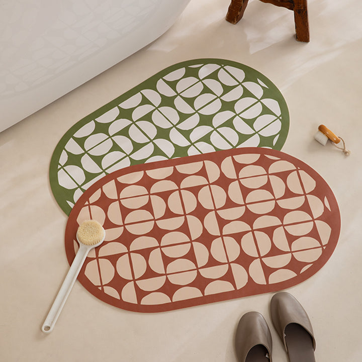 Oval wipeable placemat with embossed tulip pattern and non-slip underside Kalsten