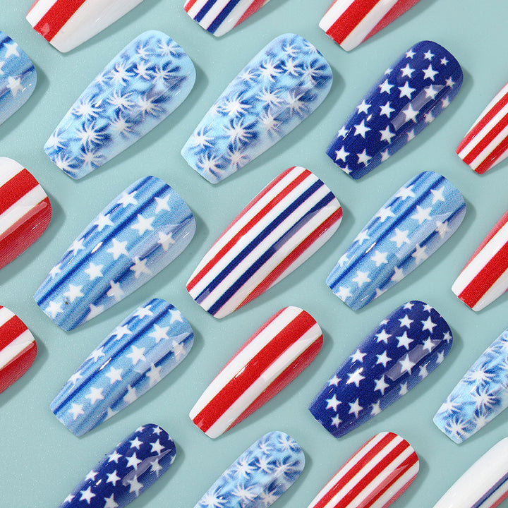 Artificial nails with patriotic designs Kalsten