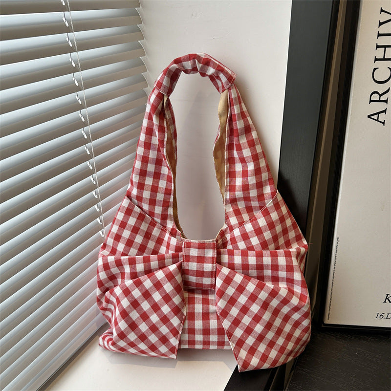 Bow Accent Fabric Tote Bag Kalsten