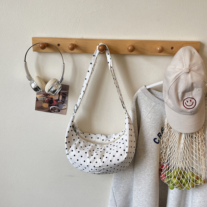 Polka Dot Print Slouchy Shoulder Bag