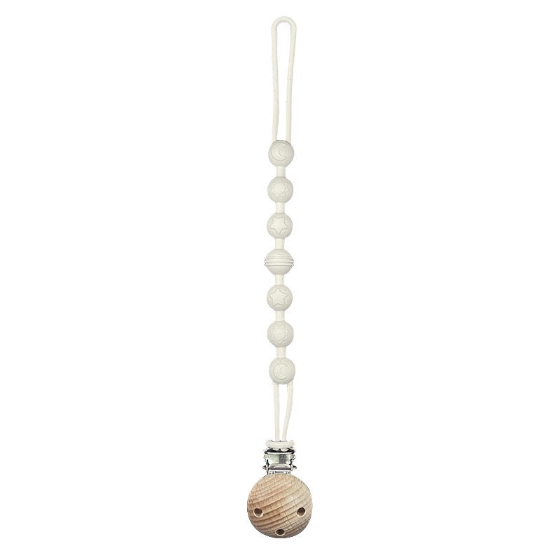 Infant Teething Bead Pacifier Holder Clip with Secure Clamp